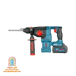 بتن کن شارژی آروا 5836 با ابزارگیر SDS‑Plus، دو باتری و کیف BMC