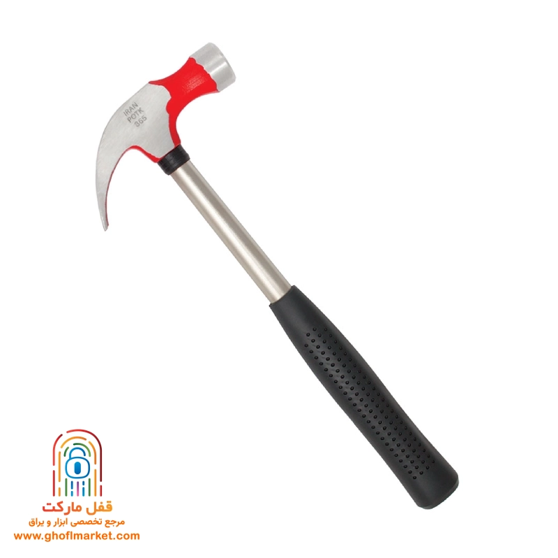 heat-treated-claw-end. چکش میخکش ایران پتک مدل AM 0810 سایز ۸ اونس طول ۲۷۰ میلیمتر نمای کلی