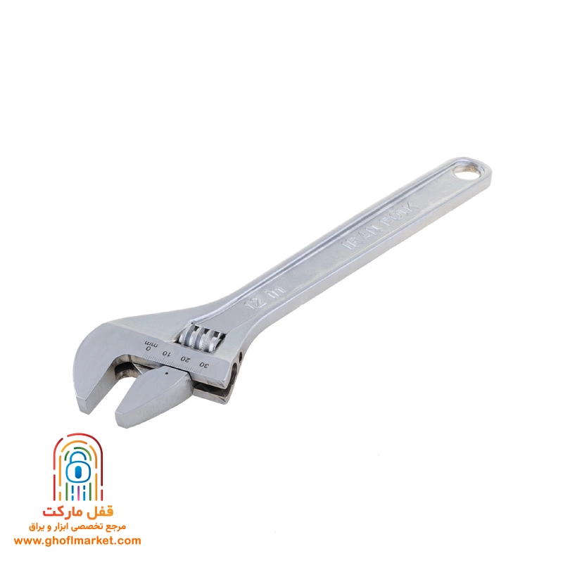 iran-petk-wrench-10 آچار فرانسه ایران پتک 10 اینچ مدل EA1010 نمای اصلی با سطح آبکاری نیکل کروم