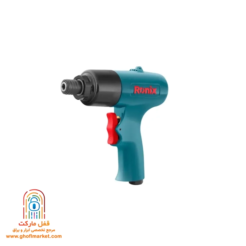ronix-pneumatic-screwdriver پیچ گوشتی بادی رونیکس RA-1301 با دسته تفنگی و بدنه آلومینیومی