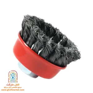 برس کاسه‌ای بافته فولادی جهان برس مدل 0039 سایز 80×20