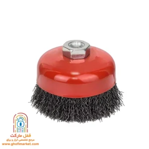 برس کاسه‌ای افشان فولادی جهان برس مدل 0033 سایز 70×28