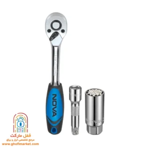 آچار بکس همه‌کاره نووا مدل 7402-NTS تایوانی با درایو 3/8 اینچ و مکانیزم جغجغه مقاوم