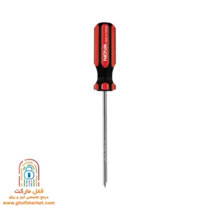 پیچ‌ گوشتی چهارسو نووا مدل NTS-1721 سایز 100×3 با دسته سلولزی ضد لغزش و تیغه مقاوم