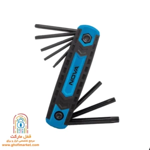 آچار آلن چاقویی ستاره‌ای نووا مدل 1160 با ۸ سری T9 تا T40 و بدنه مقاوم