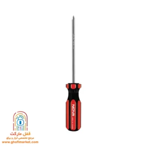 پیچ‌گوشتی چهارسو نووا مدل NTS-1720 سایز 75×3 میلی‌متر تایوانی با دسته سلولزی ارگونومیک ضد لغزش