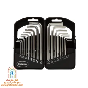 مجموعه آچار آلن کنزاکس KSk-218 ساخته شده از فولاد کروم وانادیوم مقاوم