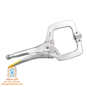 انبر قفلی سی شکل کنزاکس مدل KCP-211 سایز ۱۱ اینچ با دسته ارگونومیک و قفل مرکزی مقاوم