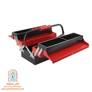 نمای باز جعبه ابزار فلزی سه طبقه آروا