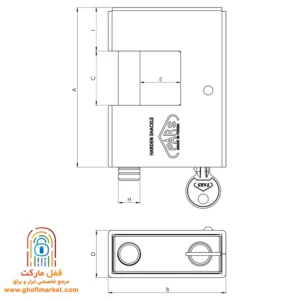 نقشه قفل کتابي پارس مدل 1000S