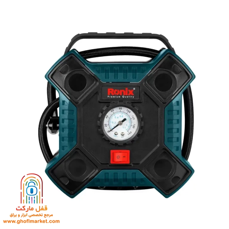 ronix-rh4262-analog-compressor-front نمای جلوی مینی کمپرسور باد آنالوگ رونیکس مدل RH-4262
