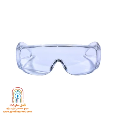 لنز پلی‌کربنات عینک ایمنی آروا در زاویه نزدیک