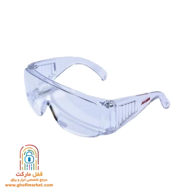 عینک ایمنی آروا مدل 8141 نمای جلو سفید
