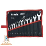 تصویر ست آچار یک سر تخت یک سر رینگ رونیکس مدل RH-2158 در کیف رولی