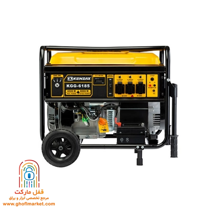 kenzax-8500w-portable-generator (2) تصویر موتور برق 8500 وات کنزاکس مدل KGG-6185 نمای جلو