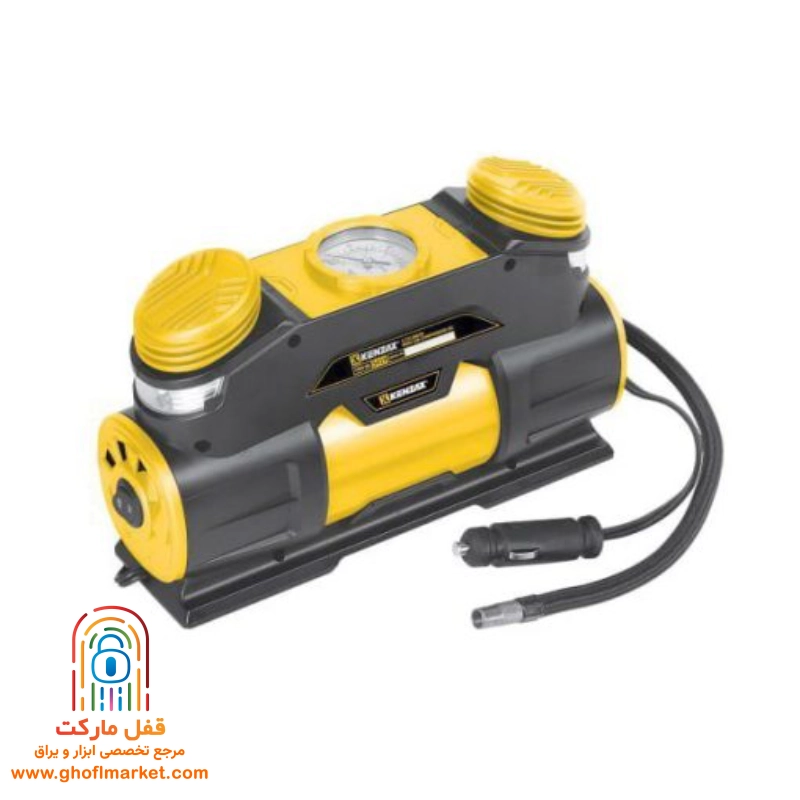 kenzax-car-air-compressor-5419 تصویر کمپرسور باد فندکی دو سیلندر کنزاکس مدل 5419