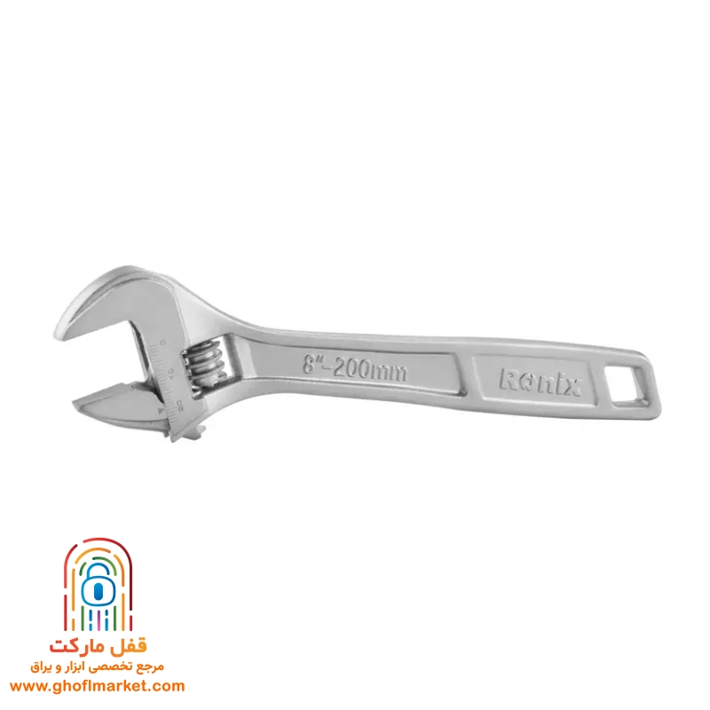 ronix-8inch-wrench-chrome (1) آچار فرانسه 8 اینچ رونیکس مدل RH-2431 با فک مدرج