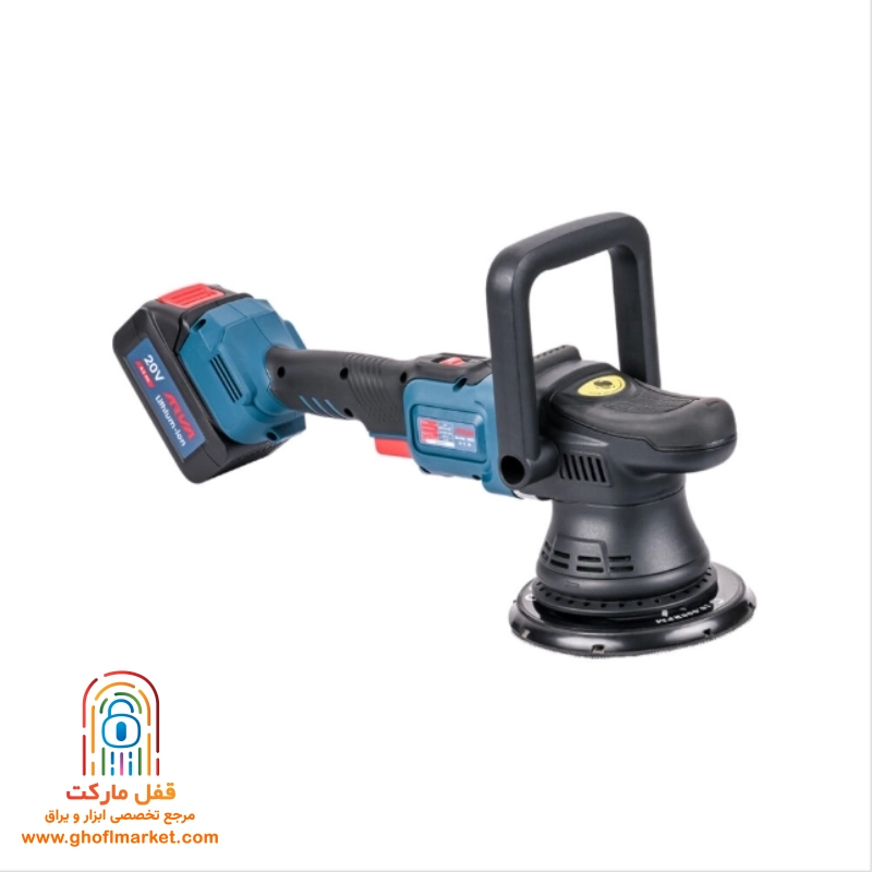 arva-polisher-5885-full پولیش شارژی دوال اکشن ۲۰ ولت آروا 5885 با پد اسفنجی و دسته جانبی