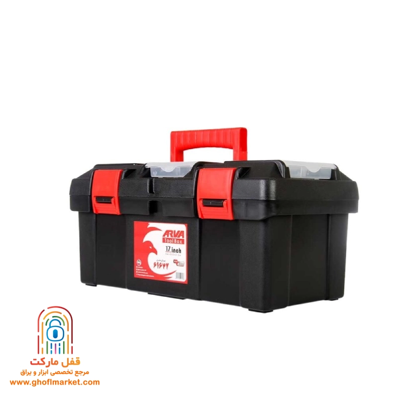 toolbox-17inch-4532 جعبه ابزار پلاستیکی ۱۷ اینچی مدل 4532 قرمز مشکی نمای بسته