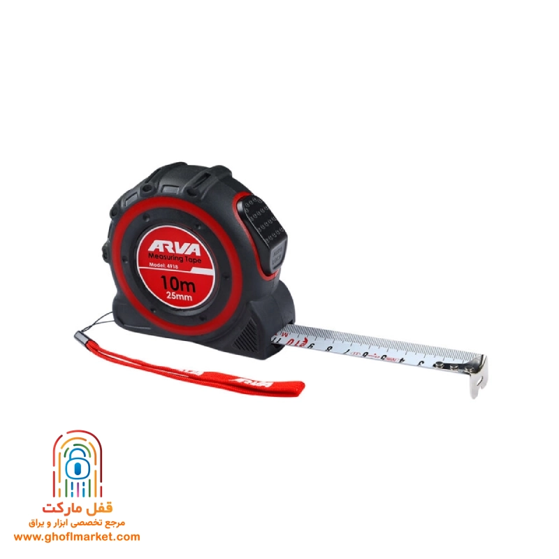 arva-tape-10m-4918 متر ۱۰ متری آروا 4918 با بدنه ضدشوک آرمور و تیغه ۲۵ میلیمتری