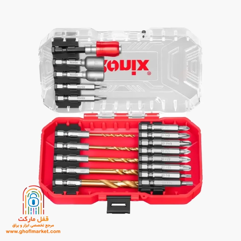 rh5453-set-front ست 18 عددی مته و سری پیچ گوشتی رونیکس مدل RH-5453 نمای کلی