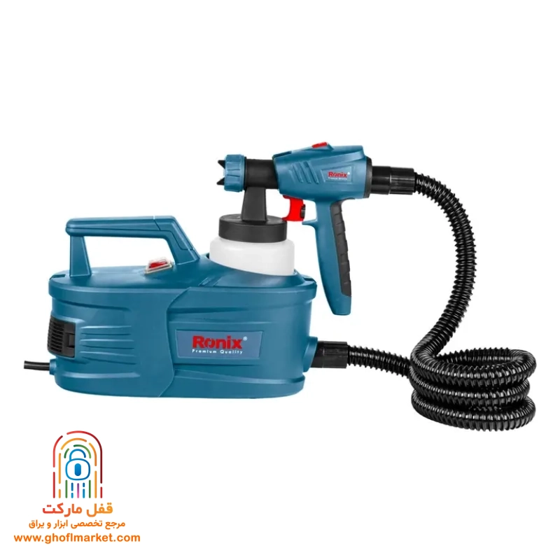 ronix-1395-paint-sprayer پیستوله برقی خرطومی 950 وات رونیکس 1395 با شلنگ 1.8 متری