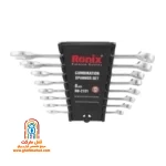 مجموعه ۸ عددی آچار رونیکس RH-2101 در کیف رولی باز