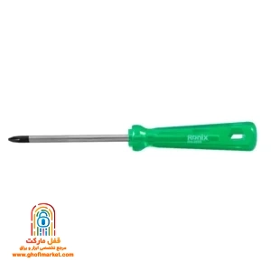 پیچ گوشتی تکی چهارسو کریستالی رونیکس RH-2864 سایز 100 در 6 میلی متر با دسته شفاف