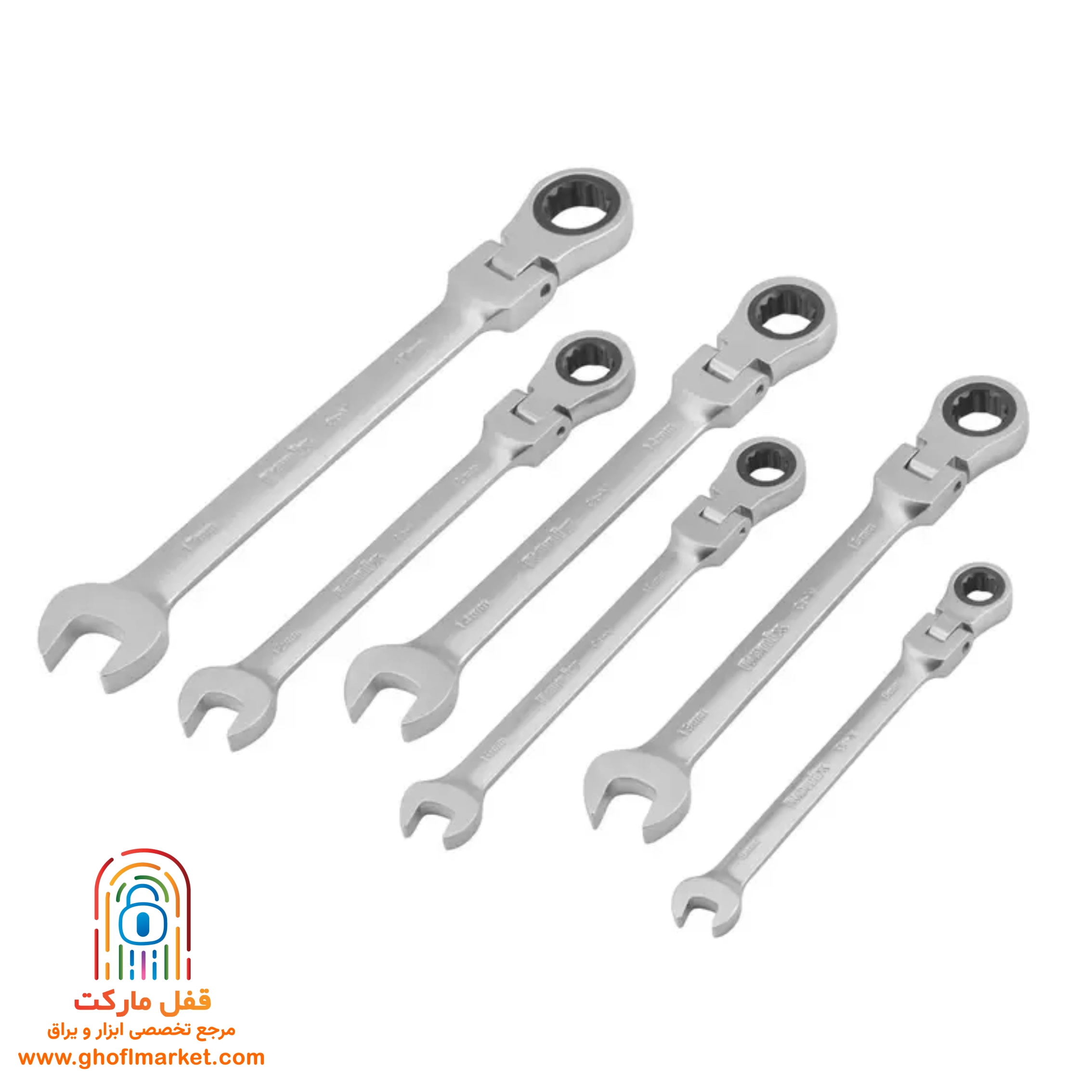 ronix-flex-ratchet-set-rh2174 ست ۶ عددی آچار جغجغهای تاشو رونیکس RH-2174 با سرهای خمشده