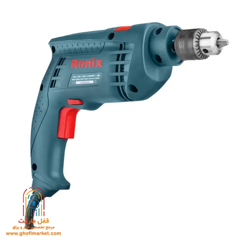ronix-hammer-drill-2120 دریل چکشی رونیکس 2120 با سهنظام آچاری ۱۰ میلیمتری و بدنه ارگونومیک