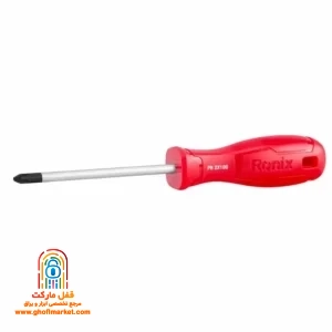 پیچ گوشتی چهارسو رونیکس مدل RH-2873 با سایز 6 در 100 میلی متر و دسته پلی پروپیلن