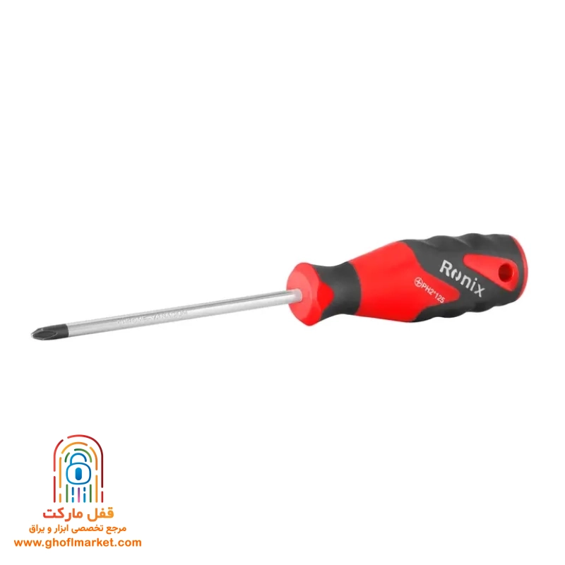 ronix-phillips-screwdriver-6x125 پیچ گوشتی چهارسو رونیکس RH-2867 سایز 6 در 125 میلی متر با دسته TPR