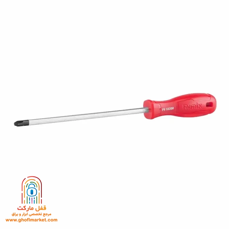 ronix-screwdriver-200x8 پیچ گوشتی تکی چهارسو رونیکس RH-2888 سایز 200 در 8 میلی متر با دسته پروپیلن