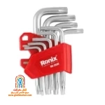 ست آلن ستاره ای 9 عددی رونیکس مدل RH-2035 با بدنه کروم وانادیوم