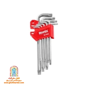 ست آلن ستاره ای 9 عددی رونیکس مدل RH-2036 با بدنه کروم وانادیوم