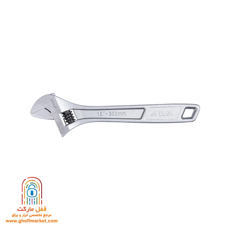 arva-4404-12-inch-adjustable-wrench آچار فرانسه ۱۲ اینچ سفید آروا مدل ۴۴۰۴ با فک مدرج و بدنه کروم وانادیوم