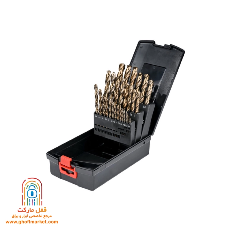 arva-7705-29pc-cobalt-drill-set ست مته ۲۹ عددی HSS کبالت ۵ درصد طلایی آروا مدل ۷۷۰۵ برای سوراخکاری فلز