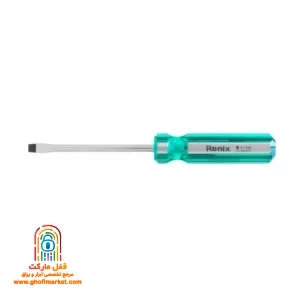 پیچ گوشتی دو سو رونیکس مدل RH-2761 با سایز 6 در 100 میلی متر و دسته سبز کریستالی