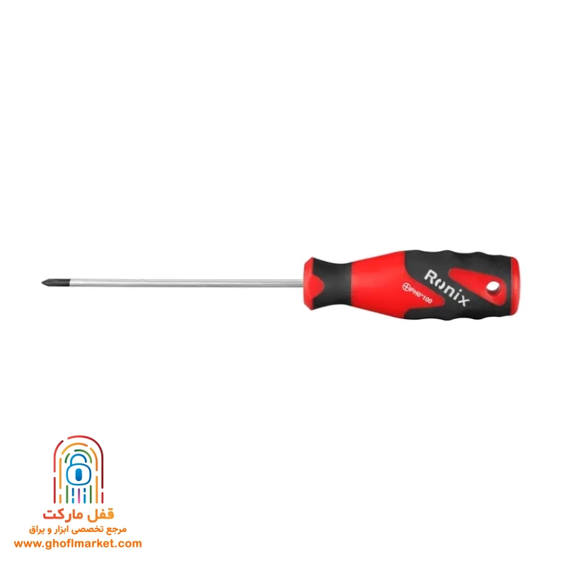ronix-rh-2836-screwdriver پیچ گوشتی چهار سو 3×100 میلی متری رونیکس مدل RH-2836 با دسته پلاستیک نرم